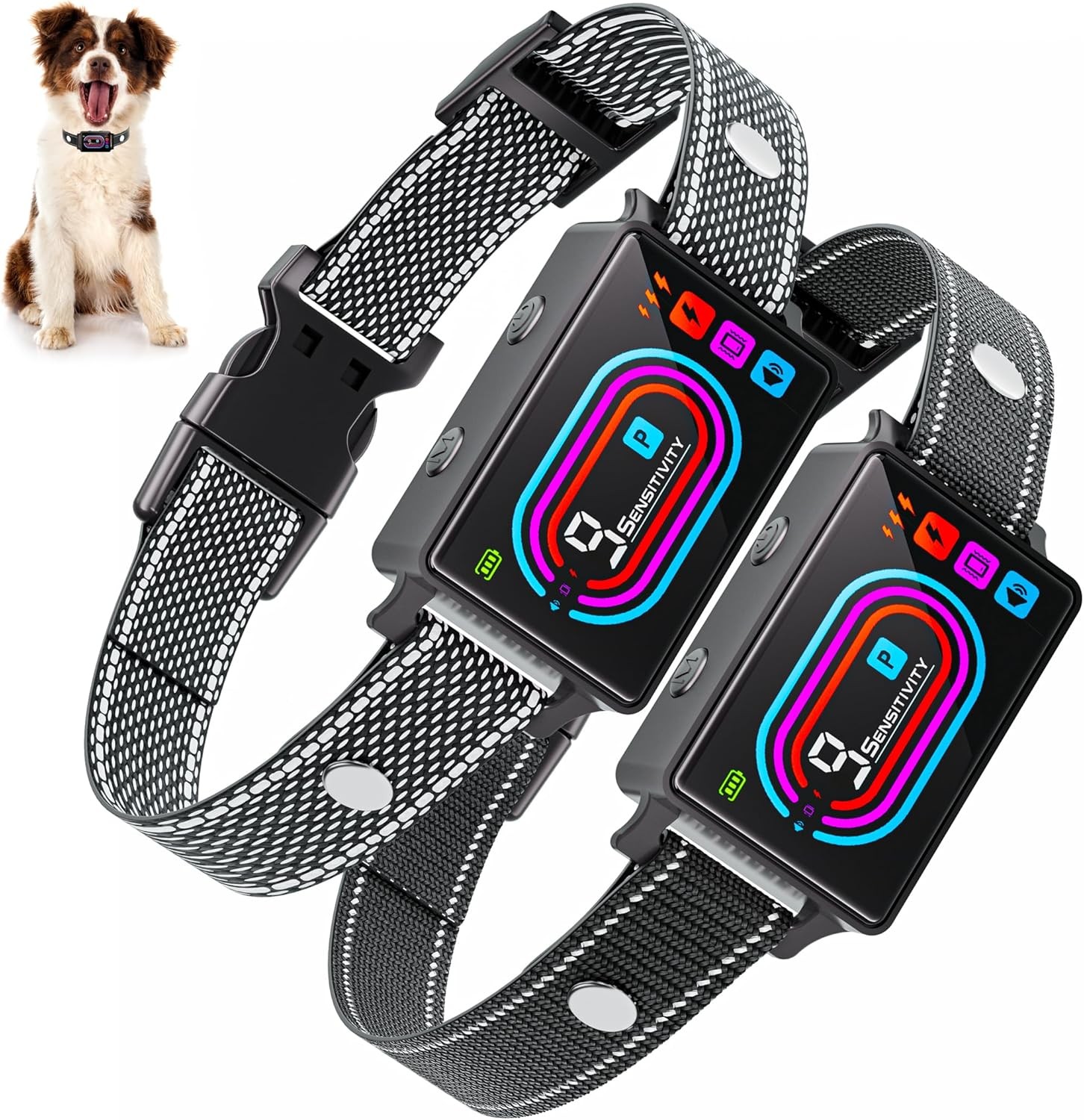 Dog Bark Collar 2 Pack, 2025 Smart Bark Collar for Dogs Large Medium Small