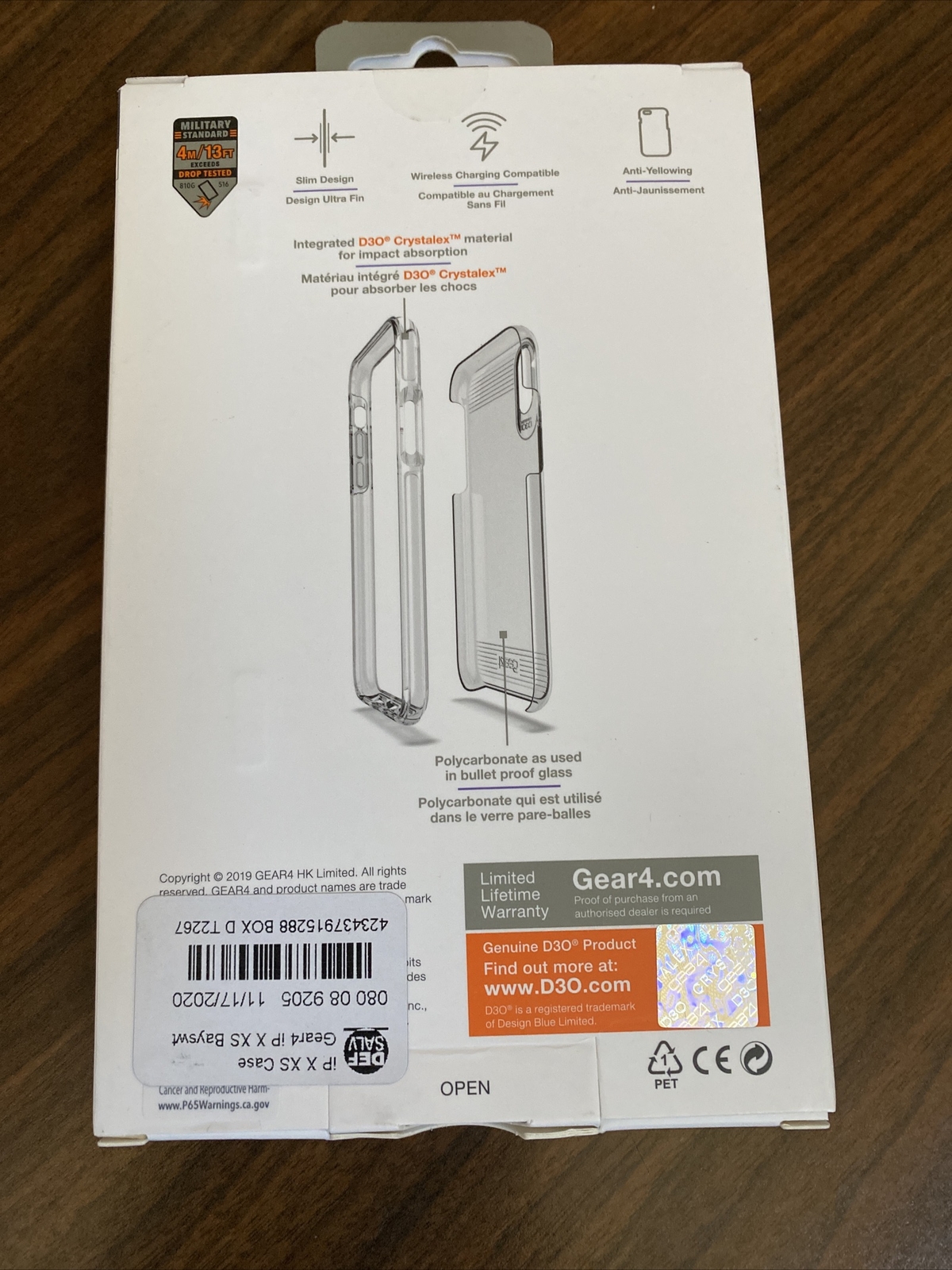 Gear4 iPhone X / Xs Clear Protective Case gear4 Bayswater New!