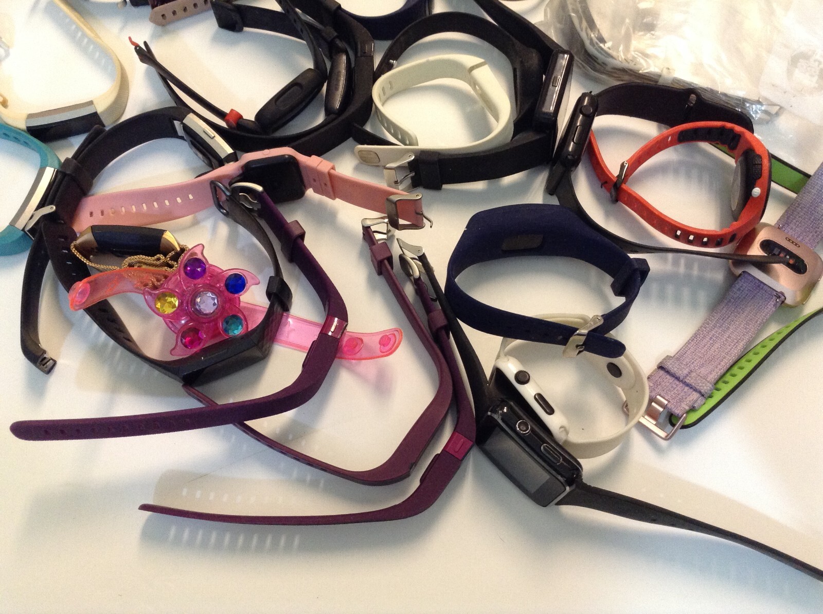 HUGE lot AS IS UNTESTED USED activity trackers bands chargers cases cords Lot-2