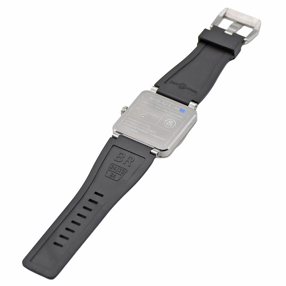BELL & ROSS Watch BR03-92 Automatic Stainless Steel/Rubber Strap Black Dial Men