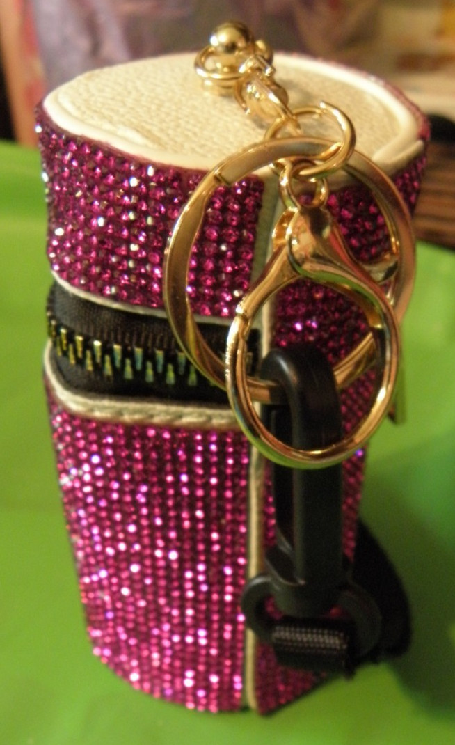 Home Lipstick Round Bling Container Purple