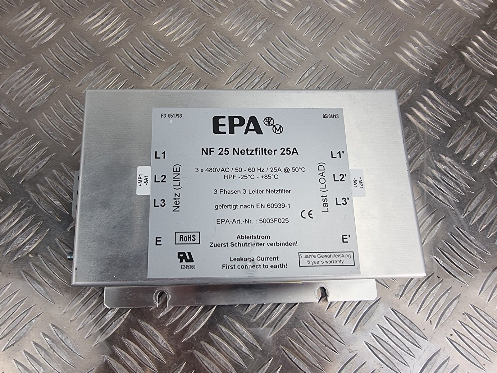 EPA Nf 25 Netzfilter 25A 5003F025