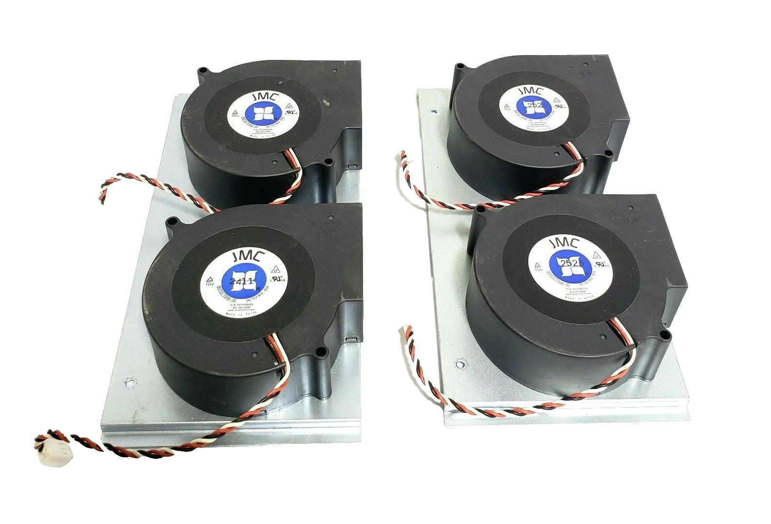 Lot of 4- JMC 09700B0022 Dual Fan Assembly 12V USED.