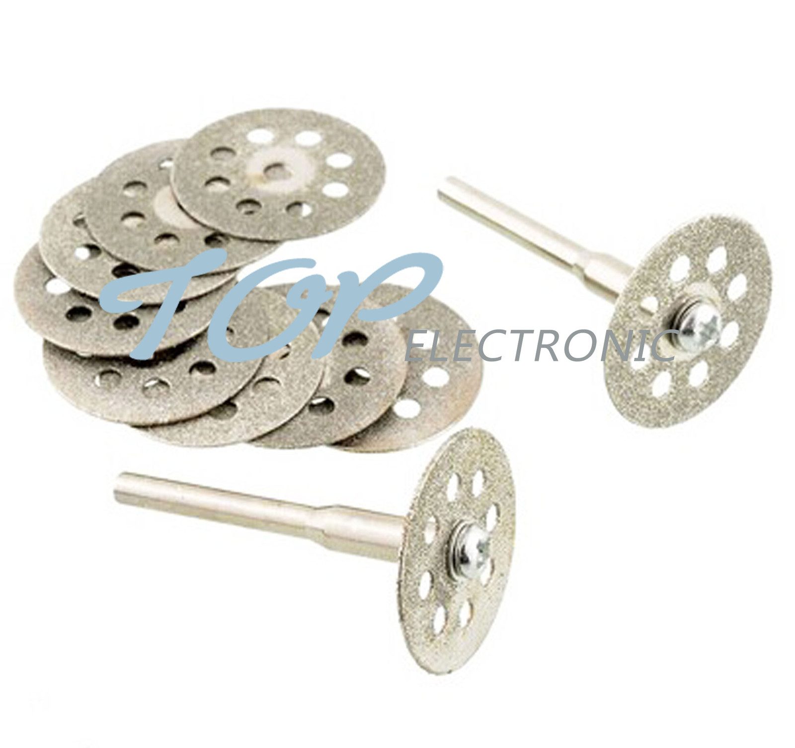 10PCS Mini 22mm Vented Rotary Diamond Cutting Disks+Mandrel Dremel Tools DIY