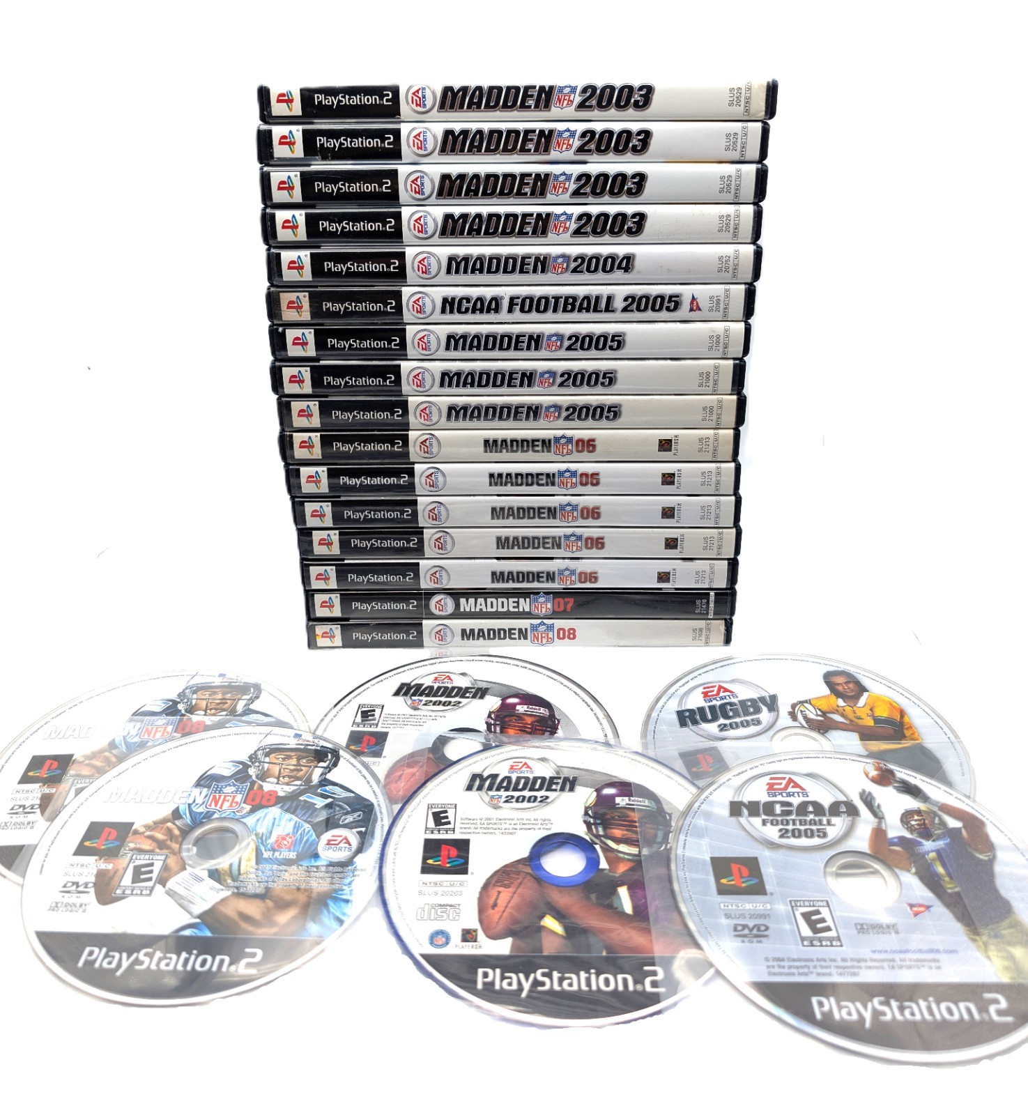 EA Sports PS2 Football Collection – 22 Games Total (Madden, NCAA, Rugby) LOT