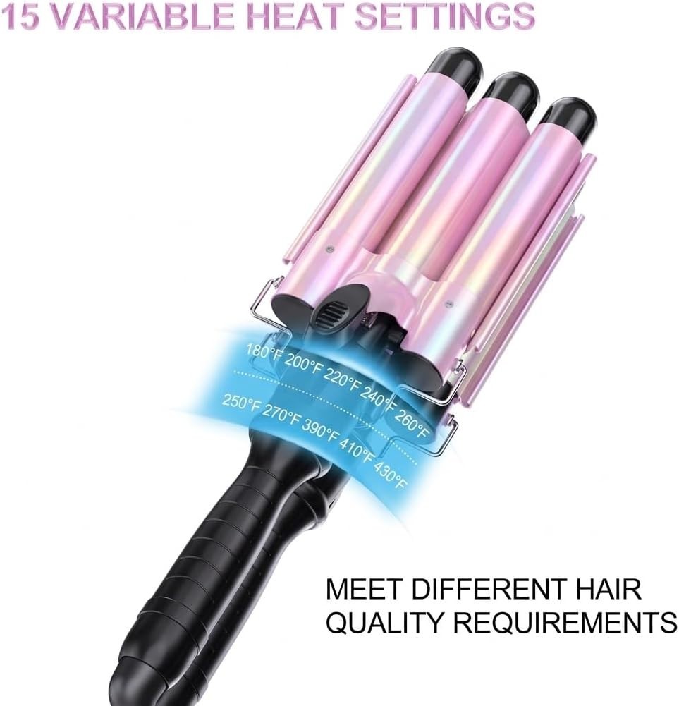 15 Variable Temperature Crimper Hair Tool，1 Inch Hair Crimper，60 Min Auto-Off…