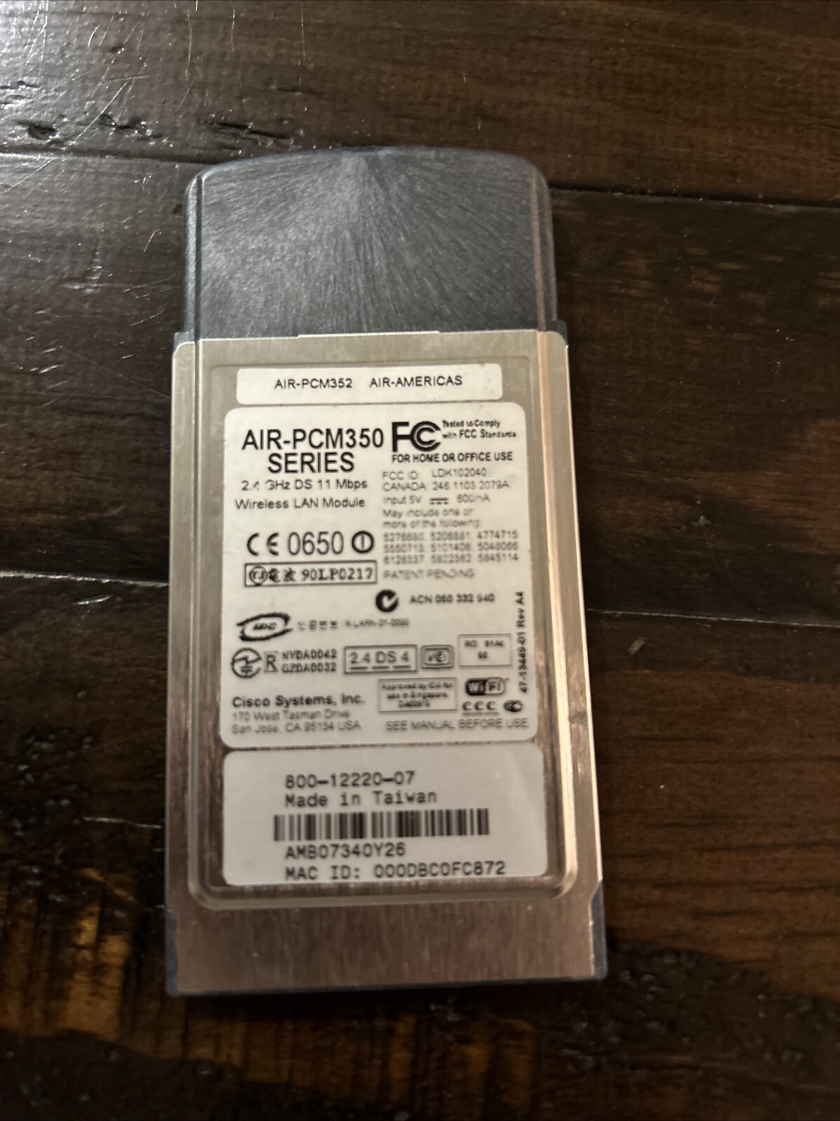 Cisco Aironet 350 Series AIR-PCM352 WIRELESS LAN ADAPTER