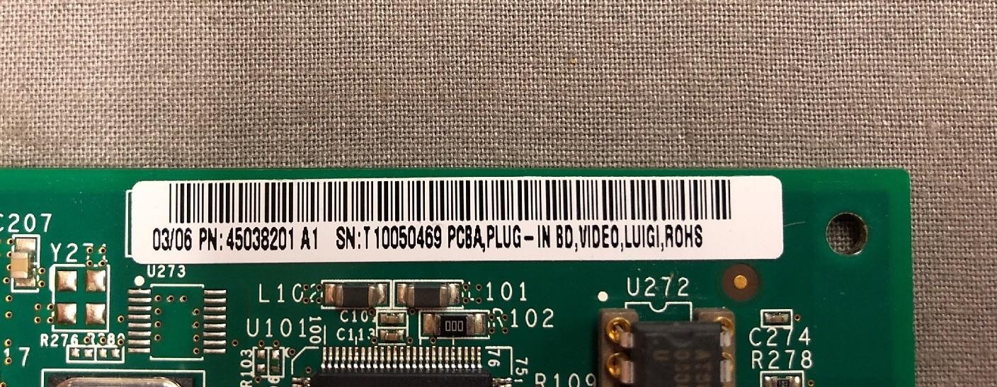 PCBA Plug-in BD Video 45038201 A1 45038202 rev 3