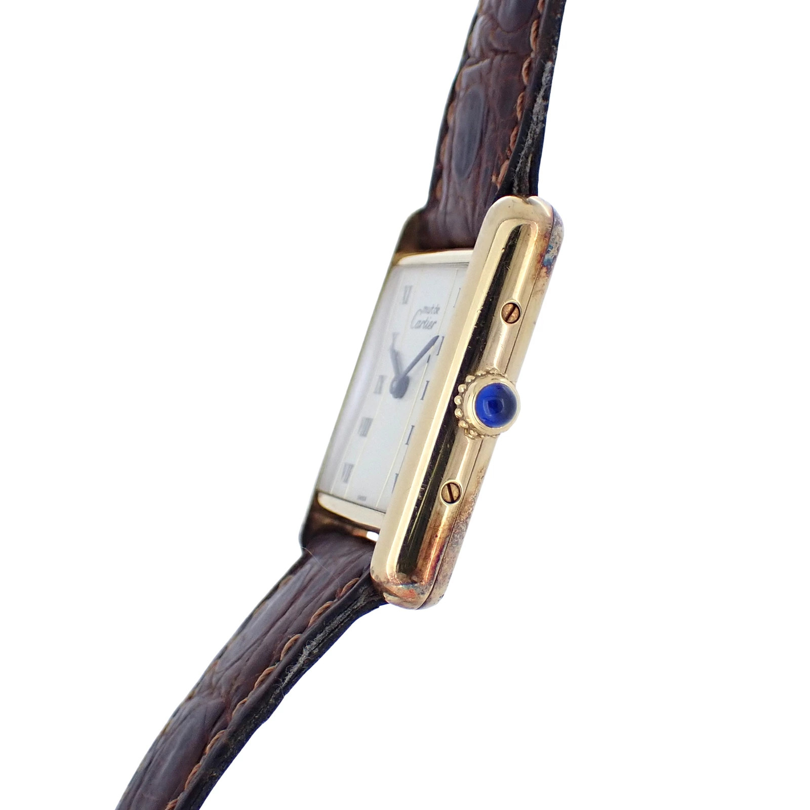 Cartier Must Tank SM Vermeil W1003053 Women’s Watch Square Dial Accessary Auth