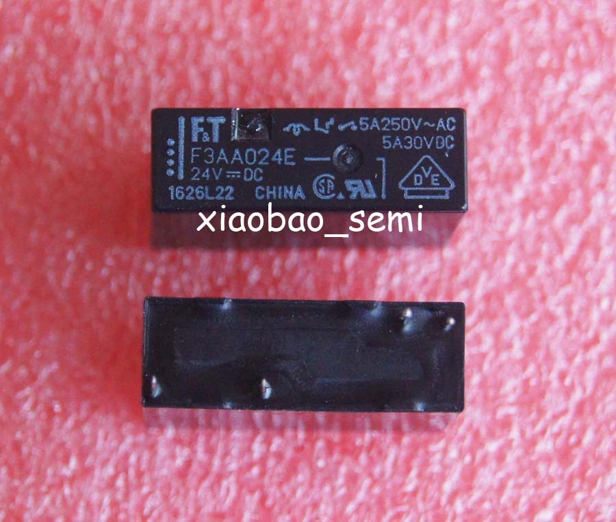 2PCS F3AA024E 24VDC ORIGINAL TAKAMISAWA/FUJITSU SPST Relay 4pins