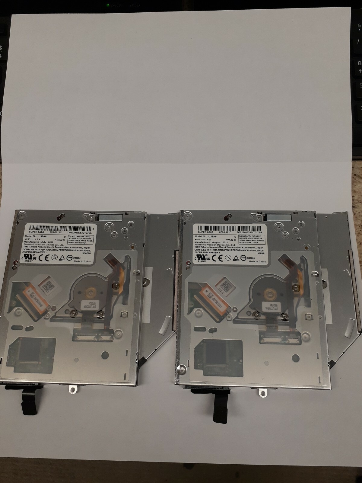 (2) Apple Super 8A8A UJ8A8 Multi DVD Rewriter 678-0611C W/CABLE