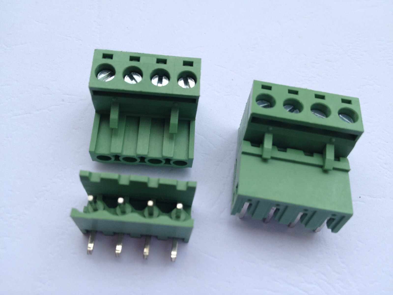 20 pcs Angle 4pin/way 5.08mm Screw Terminal Block Connector Green Pluggbale Type