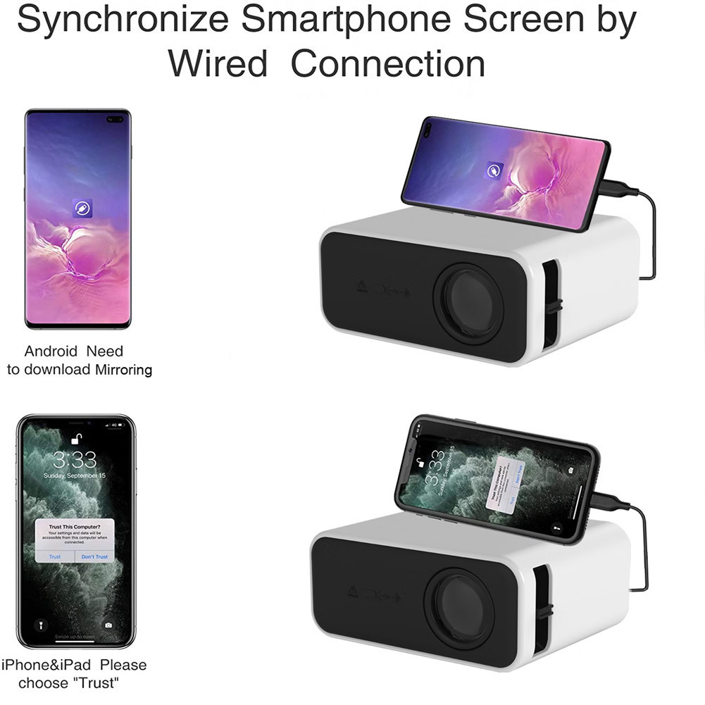 Yt500 Home Mini Projector Media Player Miniature Children Led Mobile Phone Proje