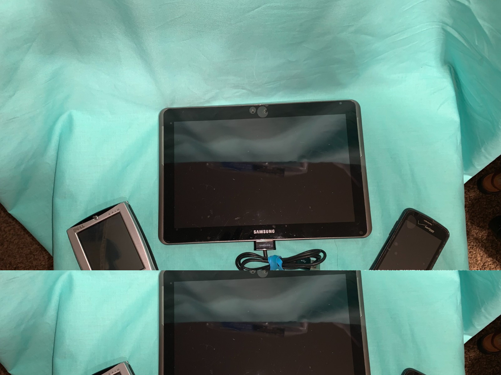 Lot /3 Mixed Electronic Devices Samsung Tablet Dell Pocket PCLG phone UNTESTED