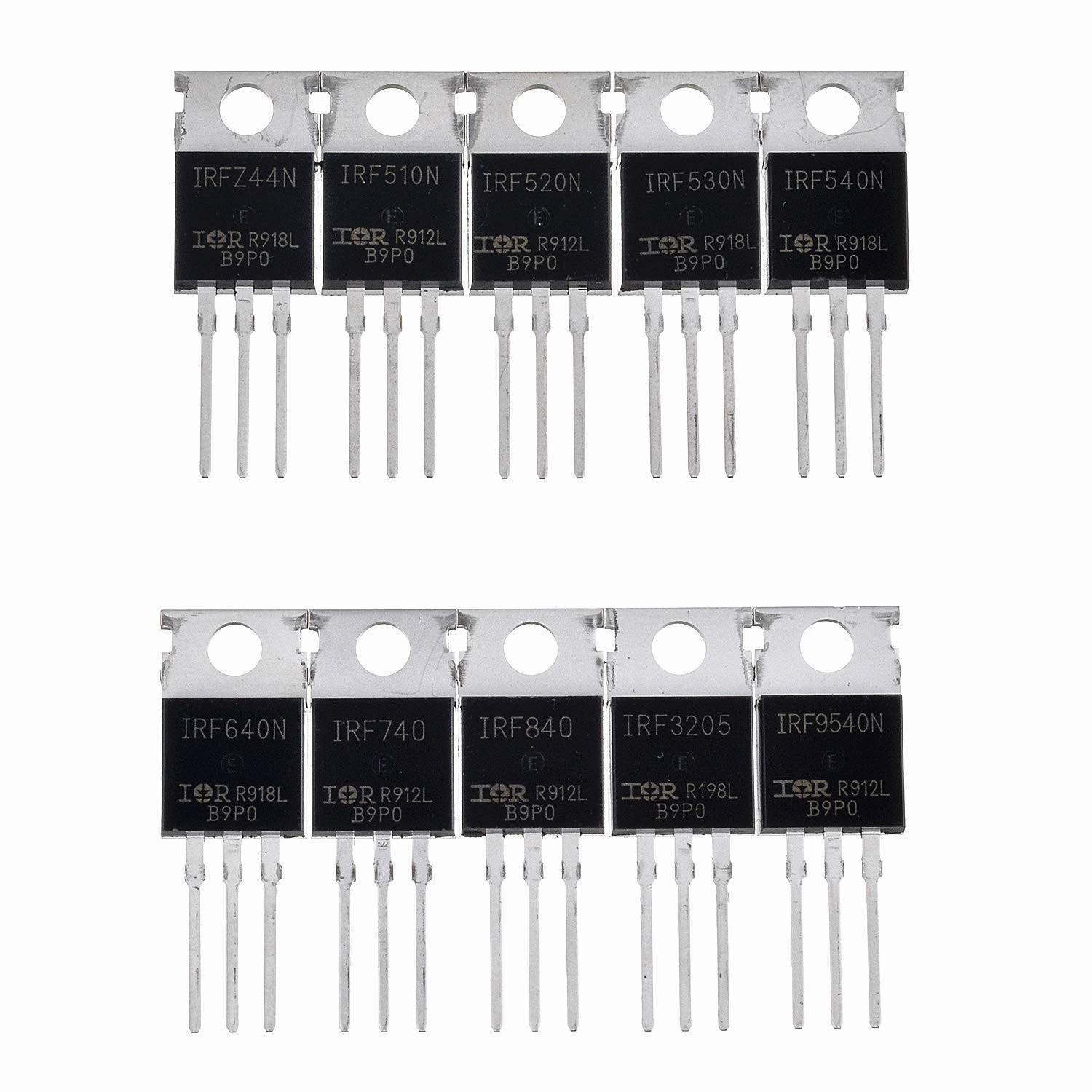 10 Values 50 Pcs MOSFET Transistors IRF510N IRF520N IRF530N IRF540N IRF640N I…
