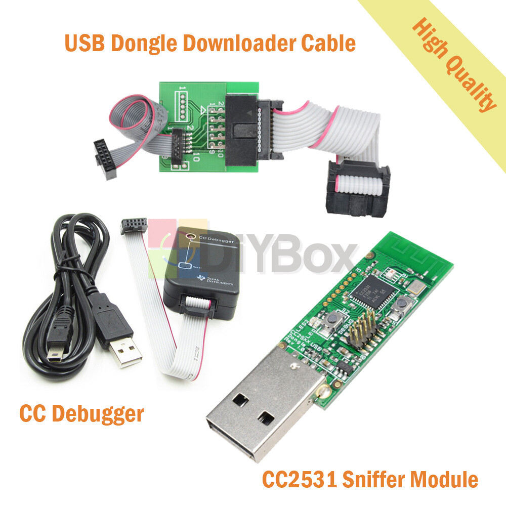 CC Debugger Emulator and Programmer CC2531 Sniffer USB Dongle + Downloader Cable