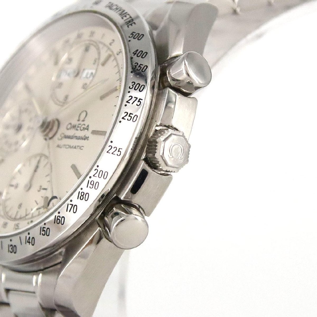 OMEGA Speedmaster Day-Date Triple Calendar Watch SS Auto Silver Dial Mens Watch