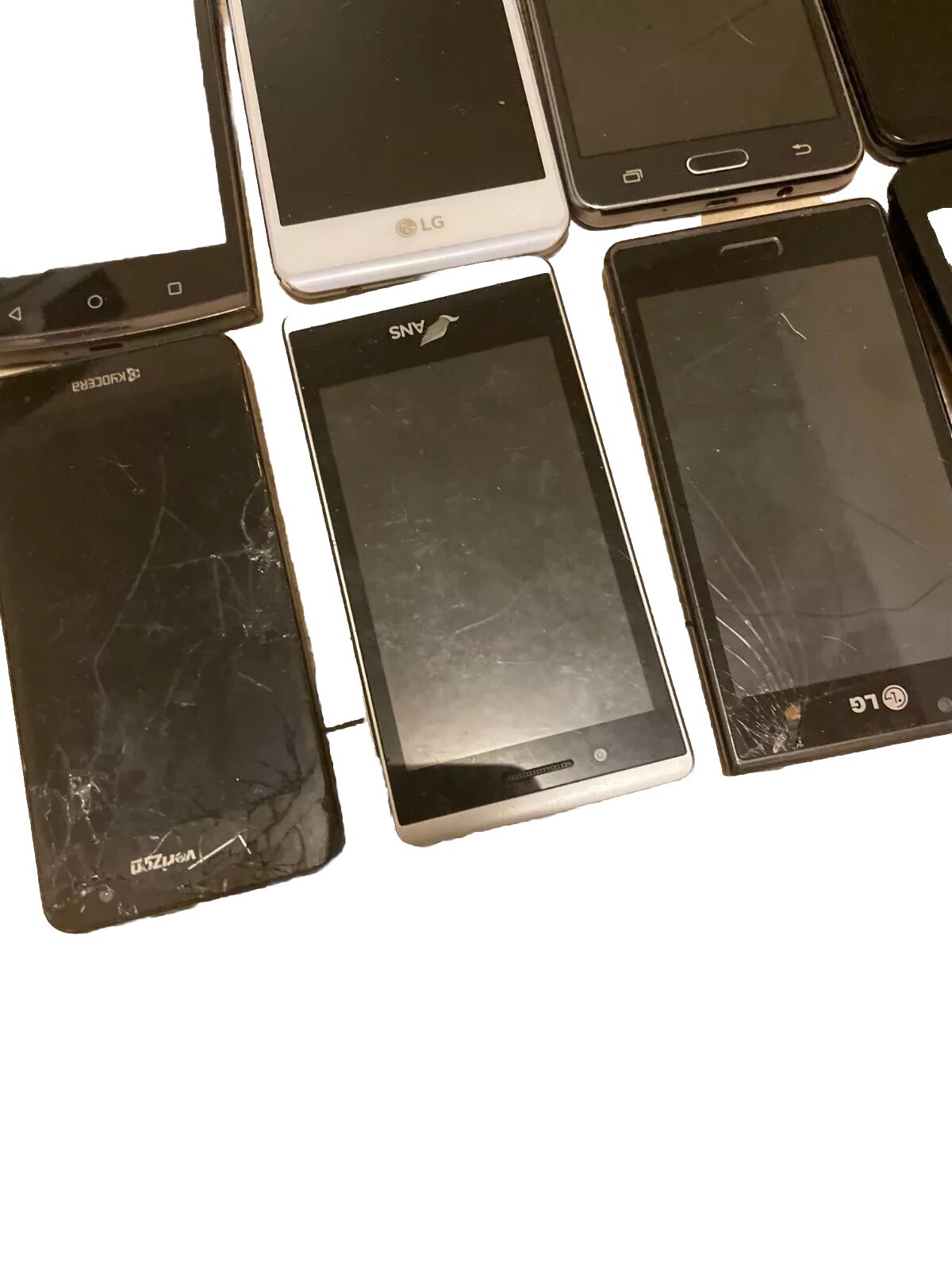 Mixed Brand & Model Samsung LG Wiko Alcatel UMX Lot Of 10 Old Cellphones Black