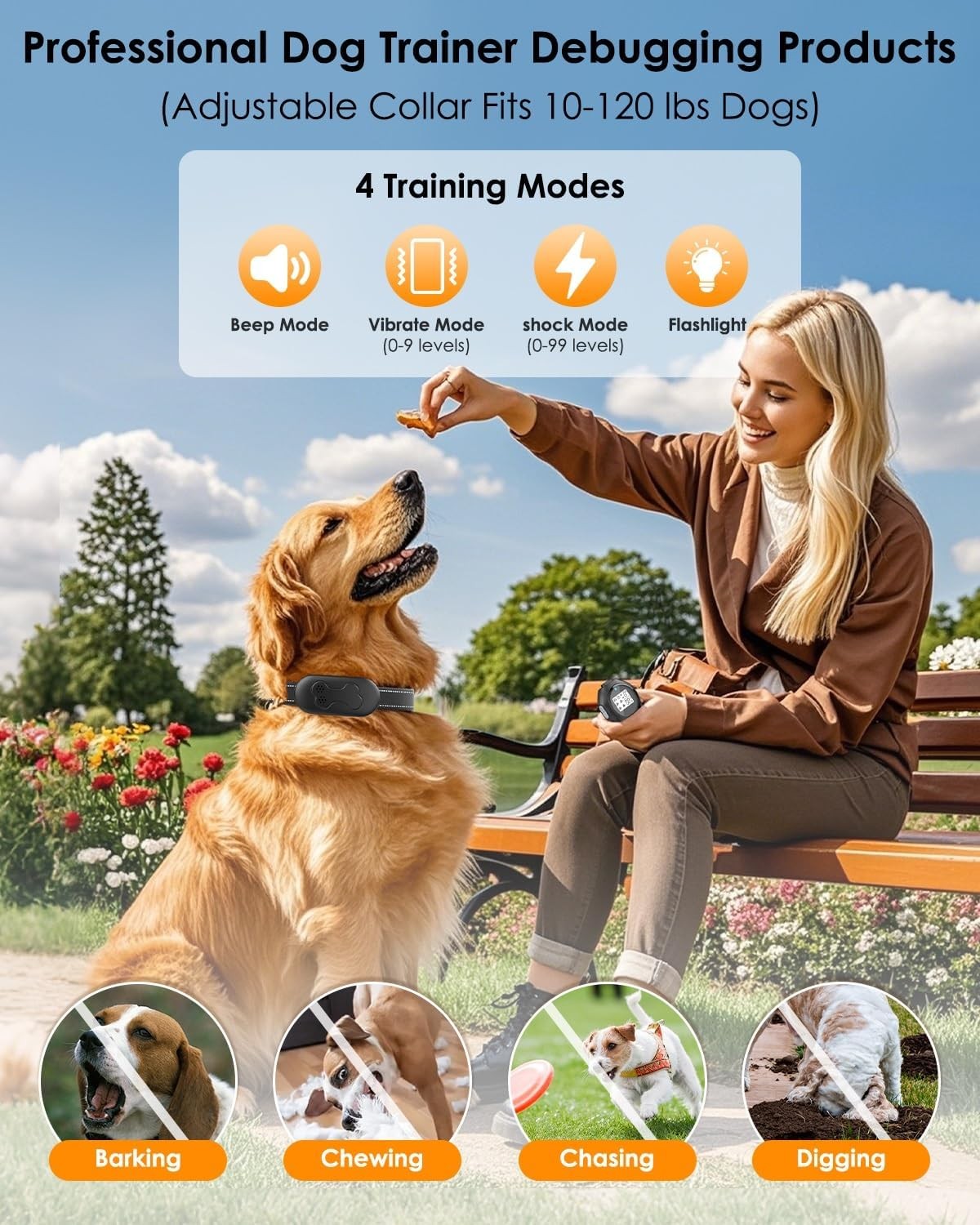 Dog Shock Collar with Remote Control – Shock Collar for Dogs, IPX7 Waterproof