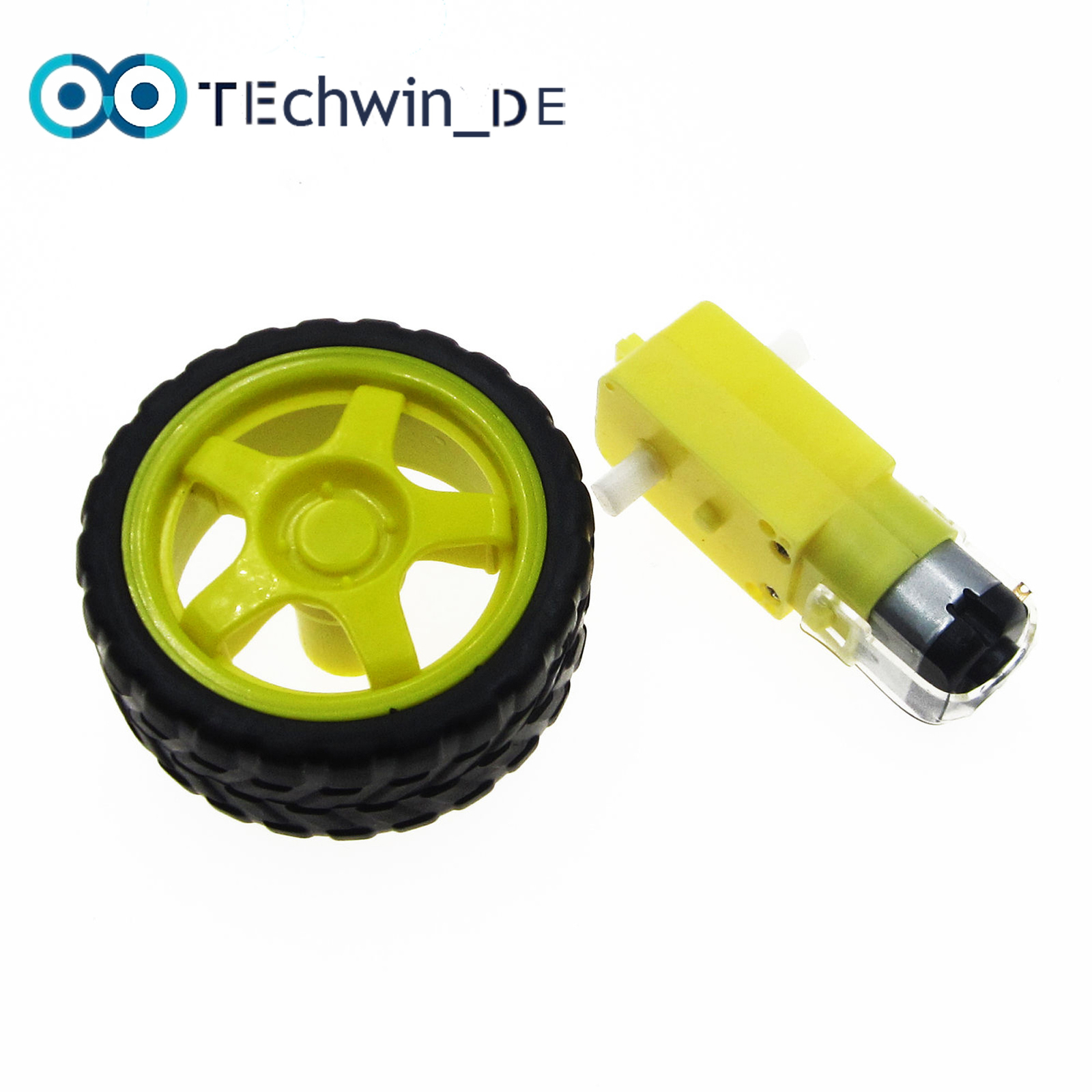 smart Car Robot Plastic Tire Wheel with DC 3-6v Gear Motor for arduino