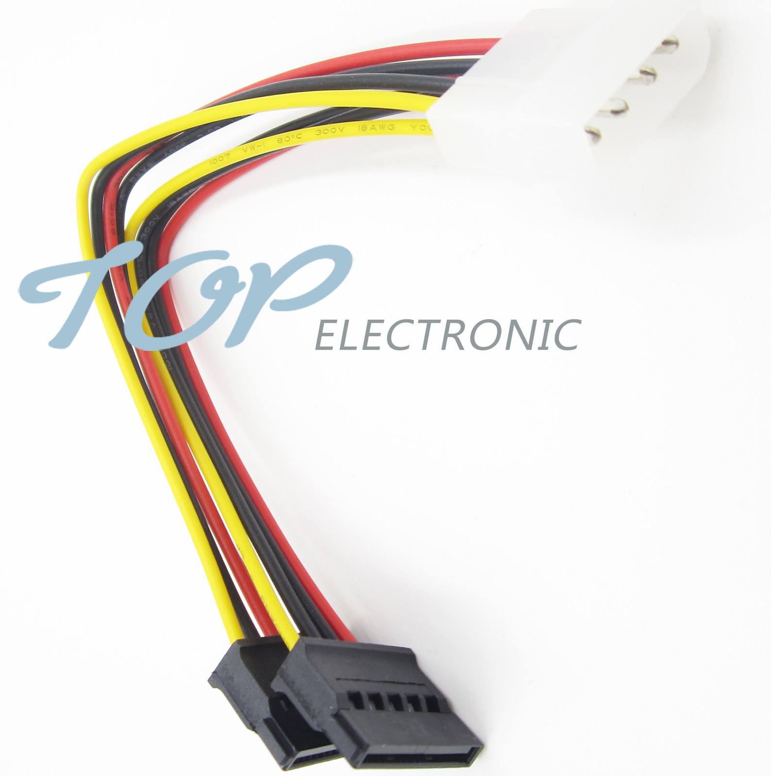 10PCS 4 Pin IDE Molex to 2 Serial ATA SATA Hard Drive Power Adapter Cable wire
