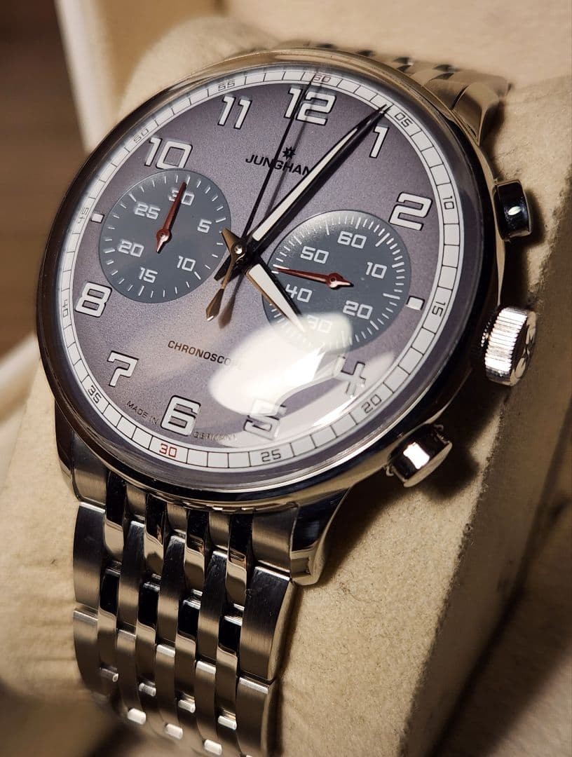 Junghans Meister Driver Max Bill Chronoscope 41mm Stainless Steel Automatic