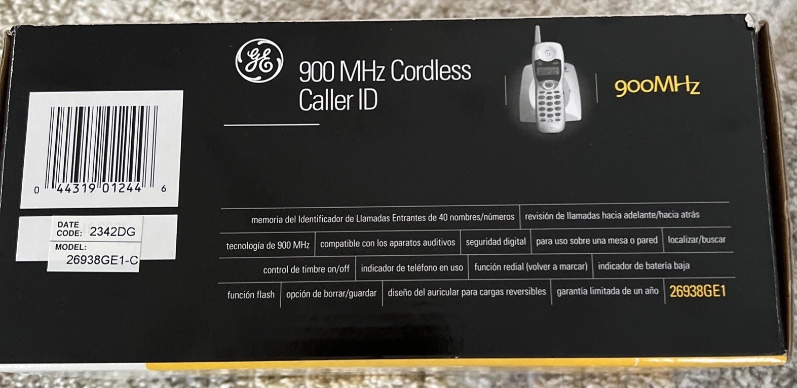 GE Model 26938GE1 Cordless Phone Telephone Base Caller ID 900 Mhz New Open Box