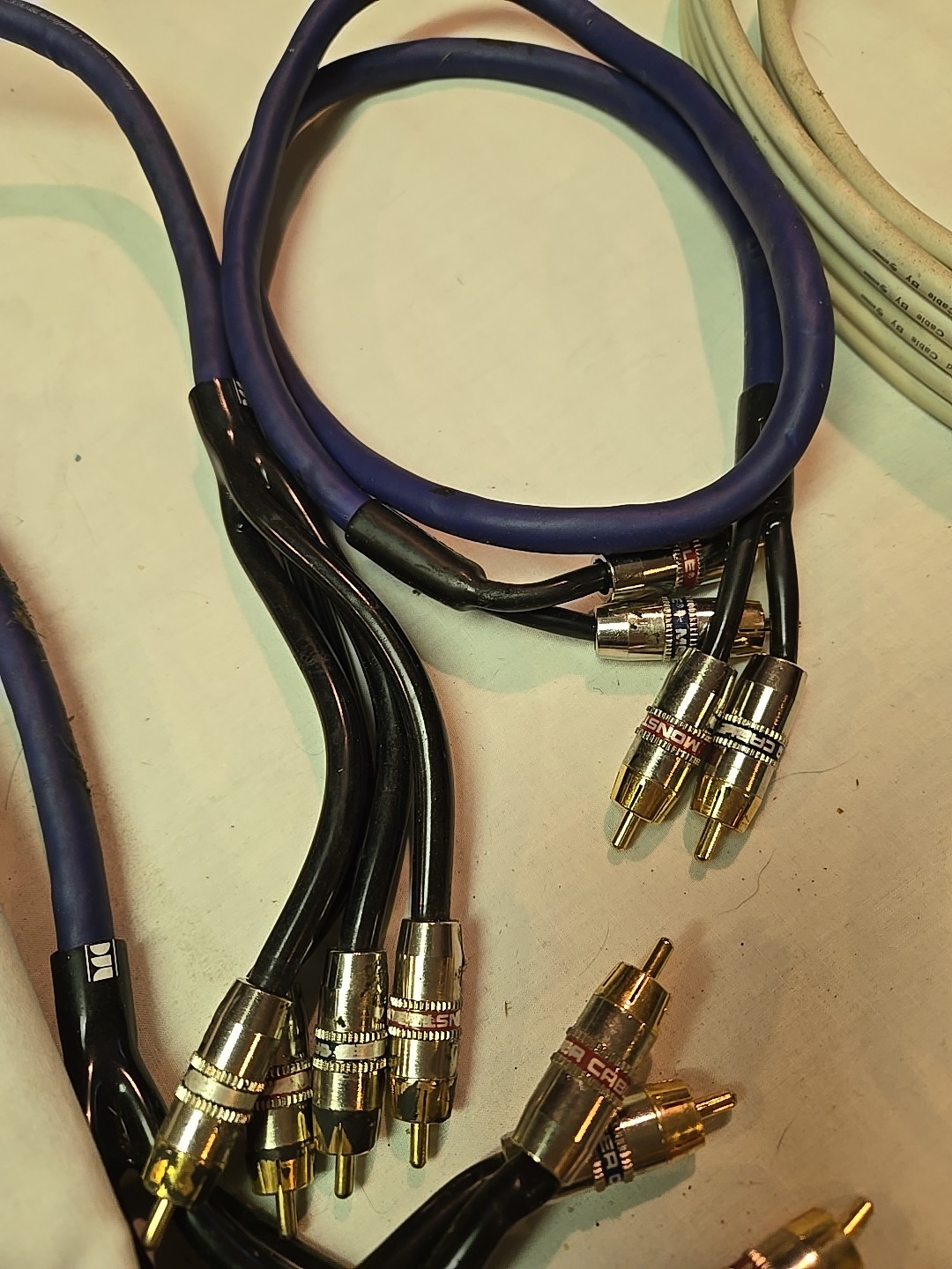 Large Lot Of Audio/Video Cables Scosche Fosgate Monster Python Etc See Pics