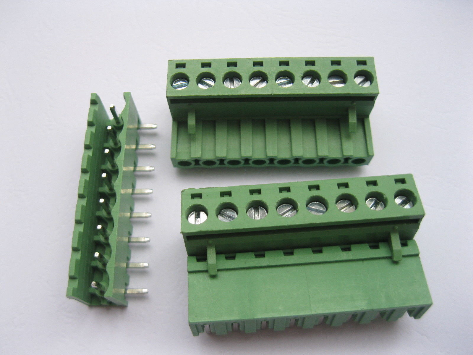 100 x Angle 8pin/way 5.08mm Screw Terminal Block Connector Green Pluggbale Type