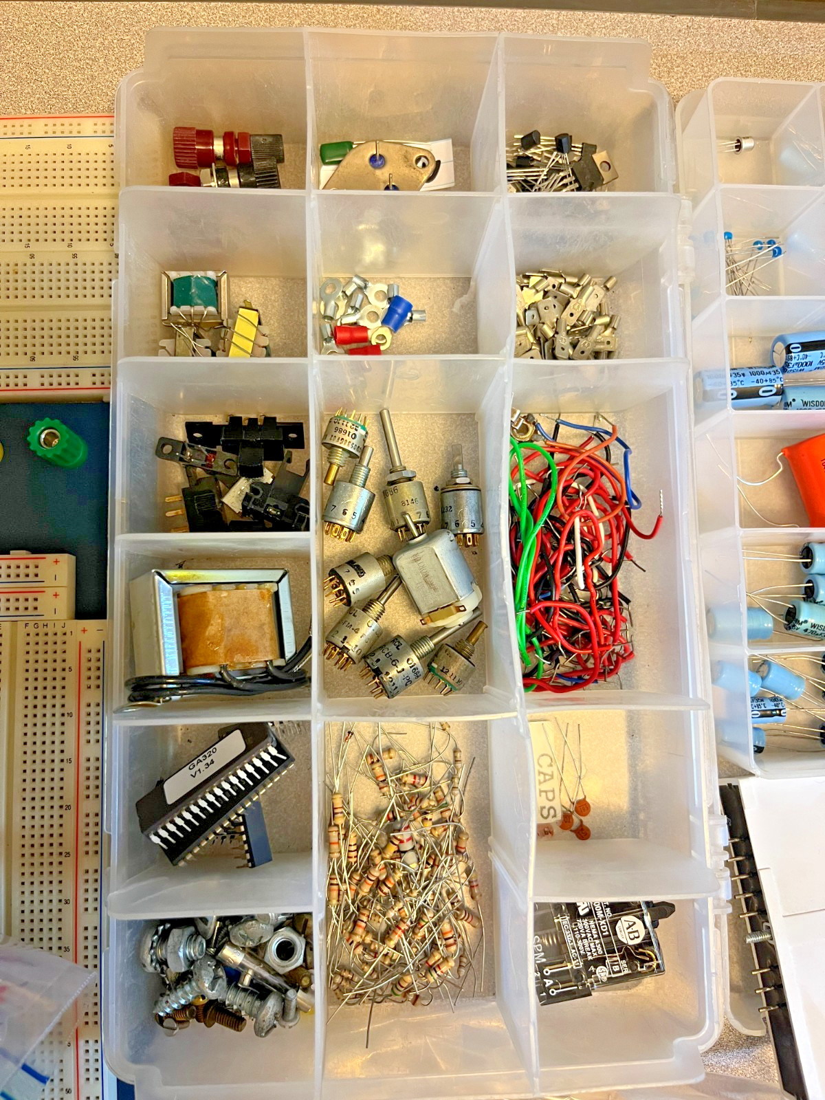 Box of Miscellaneous Electronic Components Mixed Lot from closed ITT Tech School