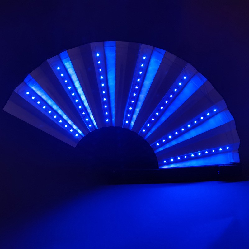 Portable LED Hand Fan Folding Glow Fan for Festivals Parties Events