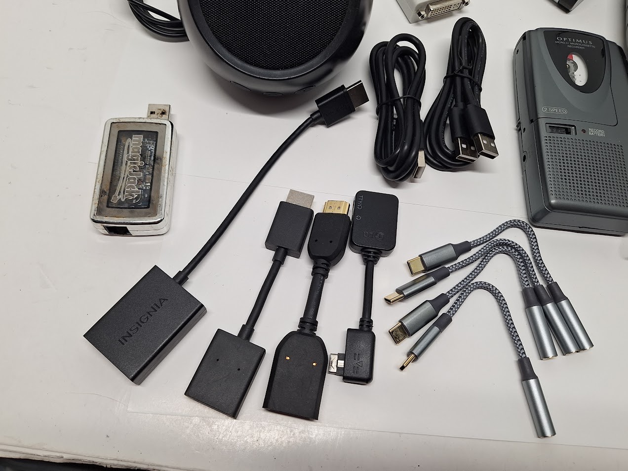Junk Drawer Cables Adapters and Small Electronics Mixed Lot