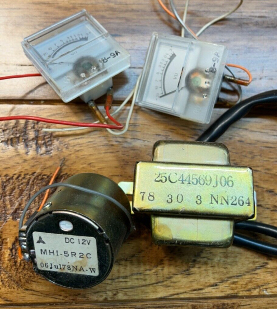 Lot – Electric Motor, Transformer, Meter, selling for Parts stereo radio