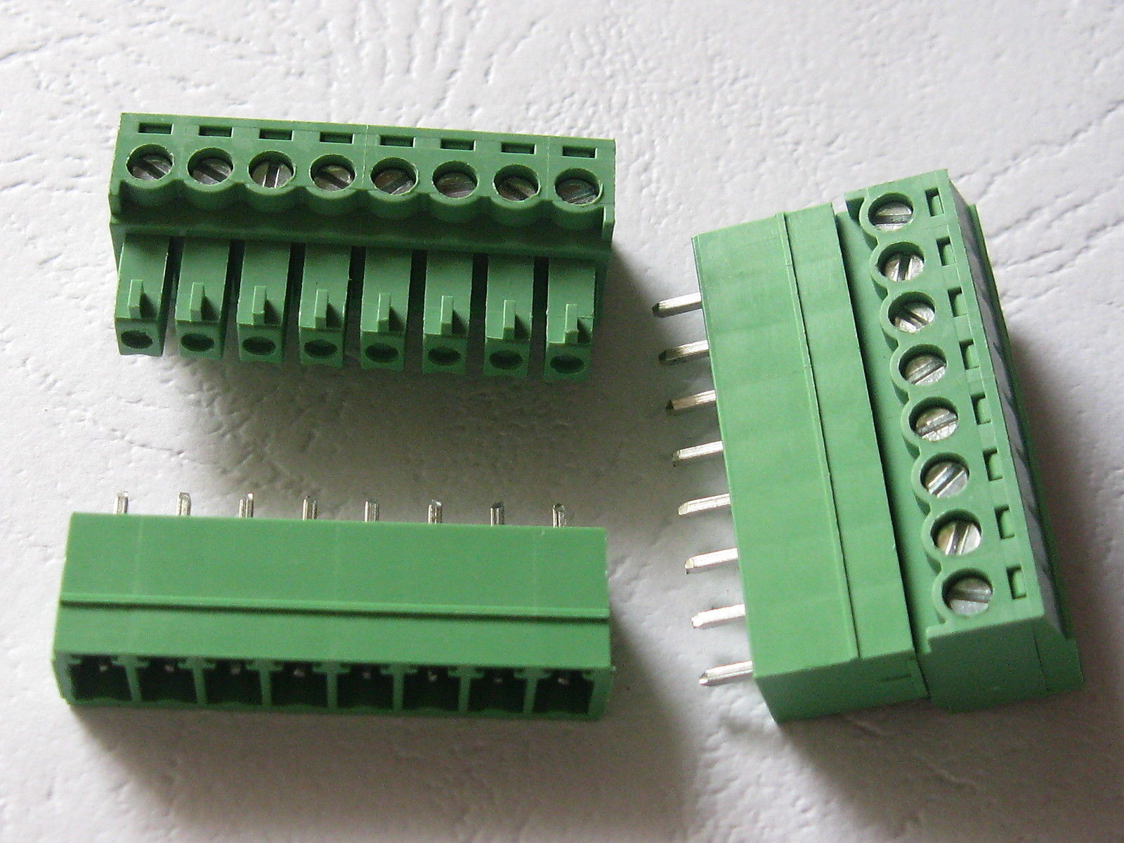 60 pcs 8 pin 3.81mm Screw Terminal Block Connector Pluggable Type Green Straight