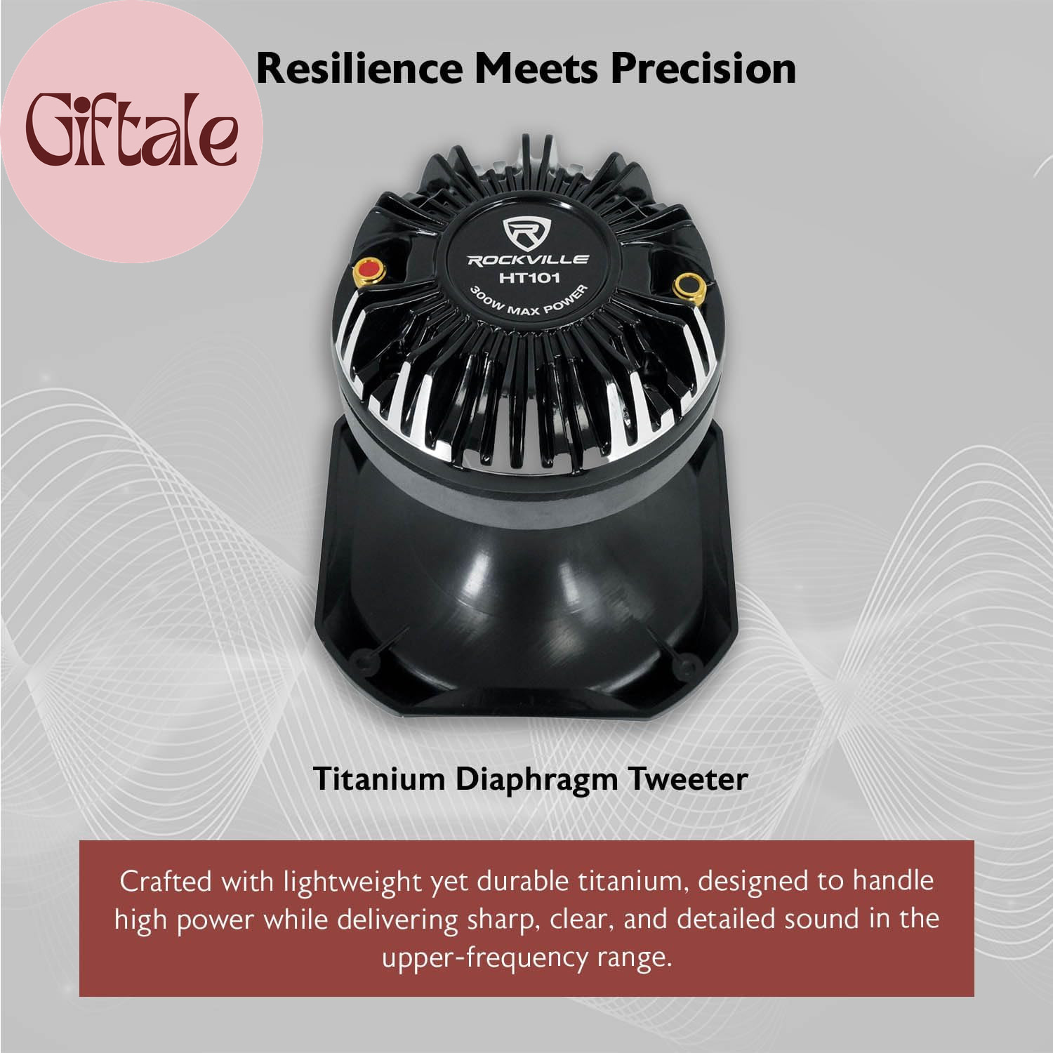 HT101 Titanium Compression Tweeter, 1.75″ Voice Coil, 300W, 8 Ohms, ABS Horn, Hi