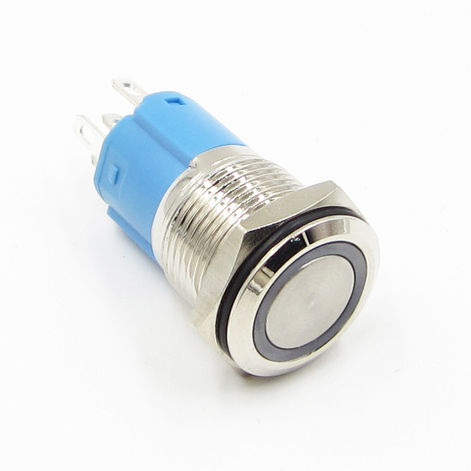 12V 16mm LED Angel Eye Push-buttons Metal DIY auto Push Power Button
