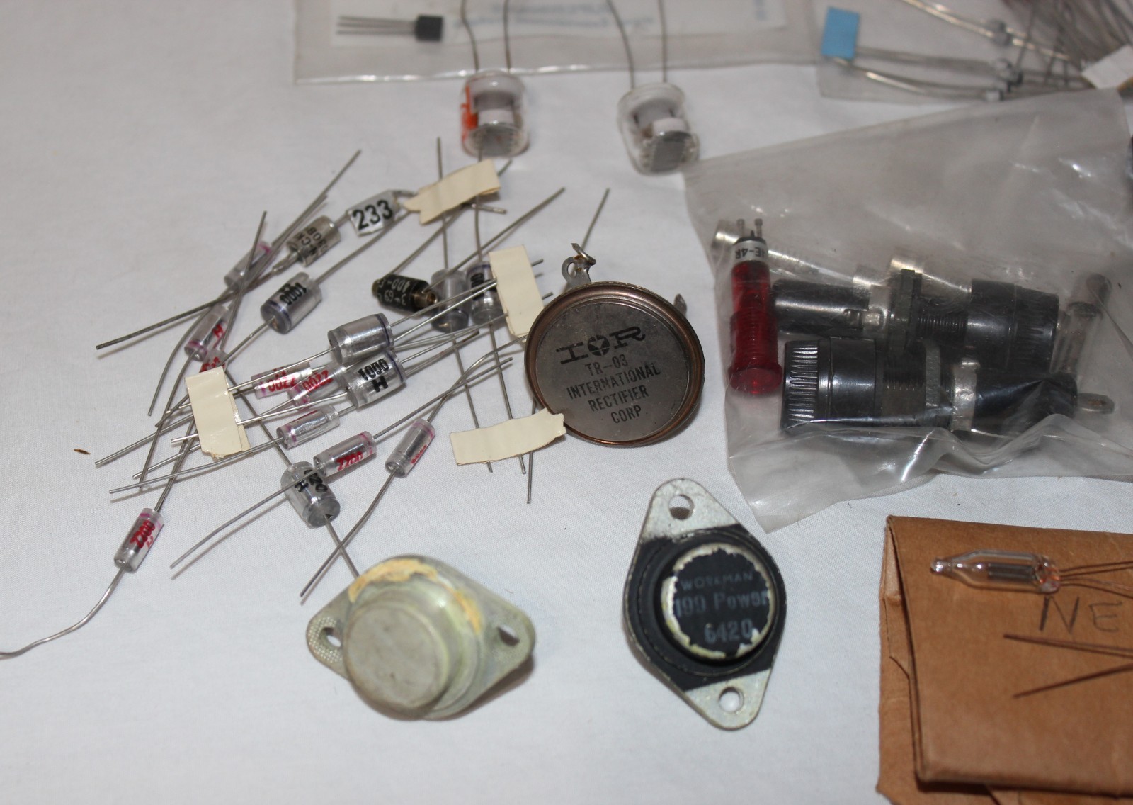 Transistors Diodes Resistors Capacitors Photocell ICs mixed electrical parts