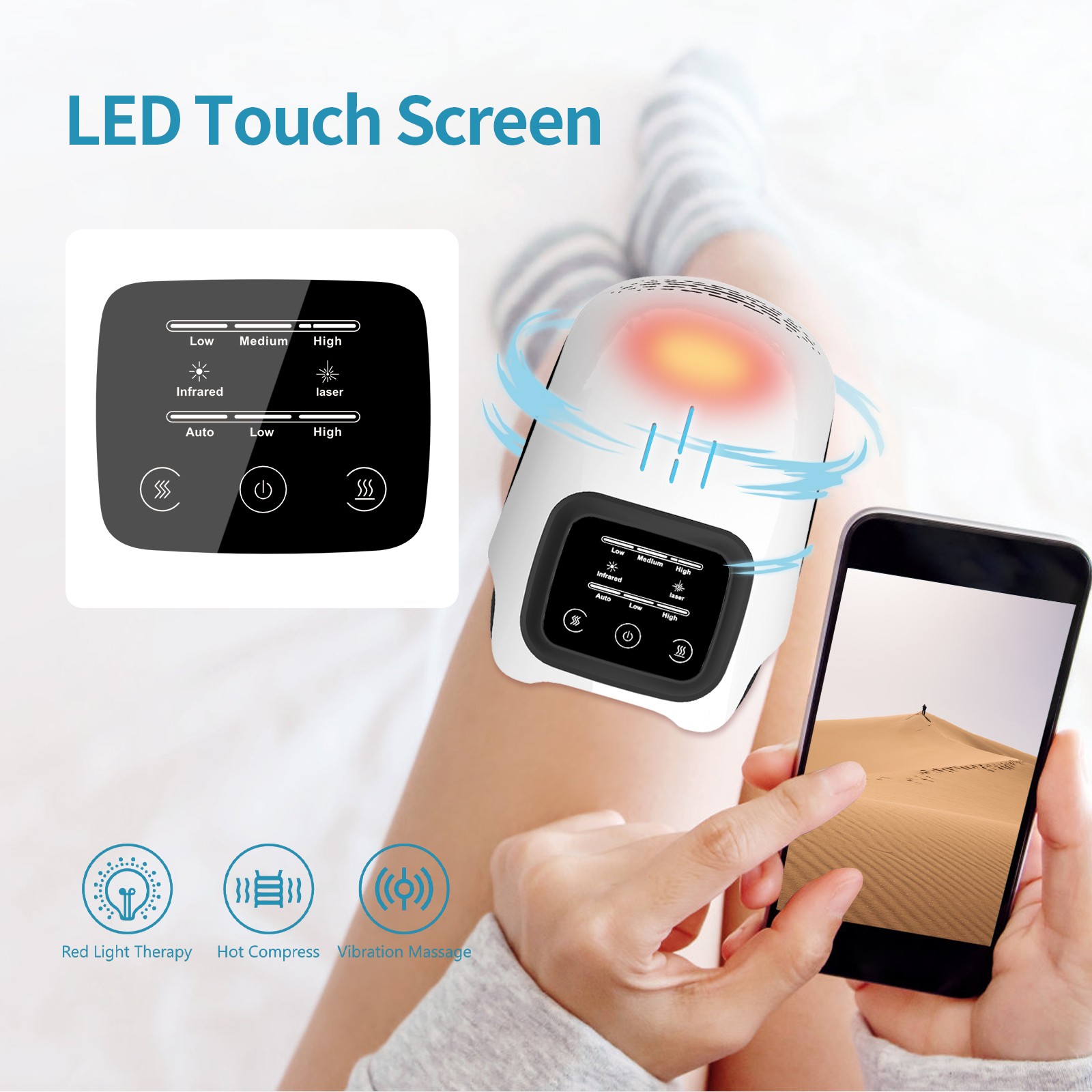 Intelligent Home Use Electric Intelligent Kneading Heating Knee Massager Recharg