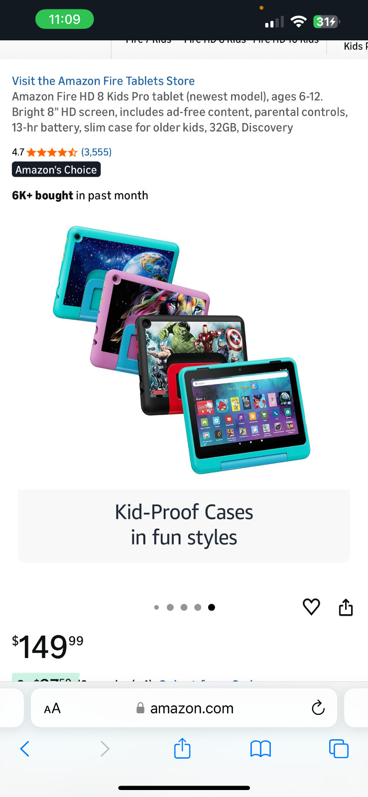 Kids Amazon electronic Fire HD10 kids pro tablet (newest model)