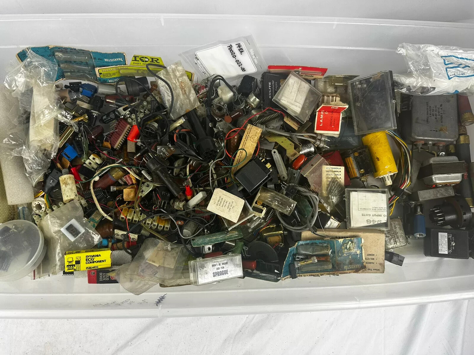 Huge Lot Of Transformers, Capacitors, Semiconductors, Transistors, IC chips, Etc