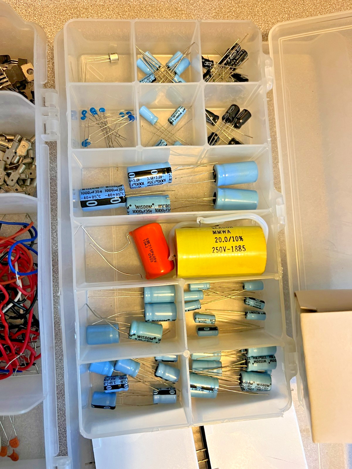Box of Miscellaneous Electronic Components Mixed Lot from closed ITT Tech School