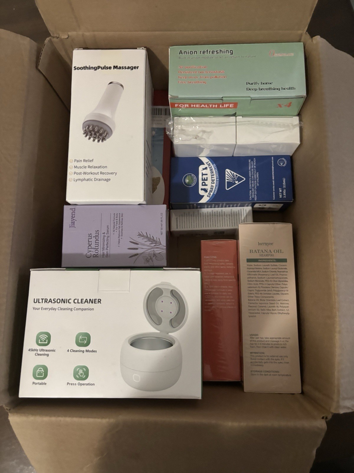 Mixed Lot: Air Purifier, Ultra Sonic Cleaner, Soothing Pulse Massager and more!!