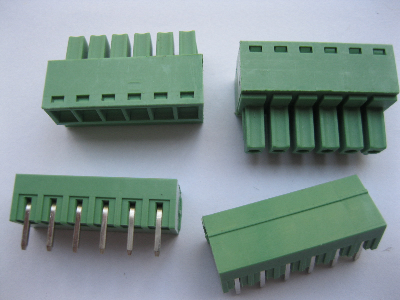 12 pcs Screw Terminal Block Connector 3.5mm Angle 6 pin/way Green Pluggable Type