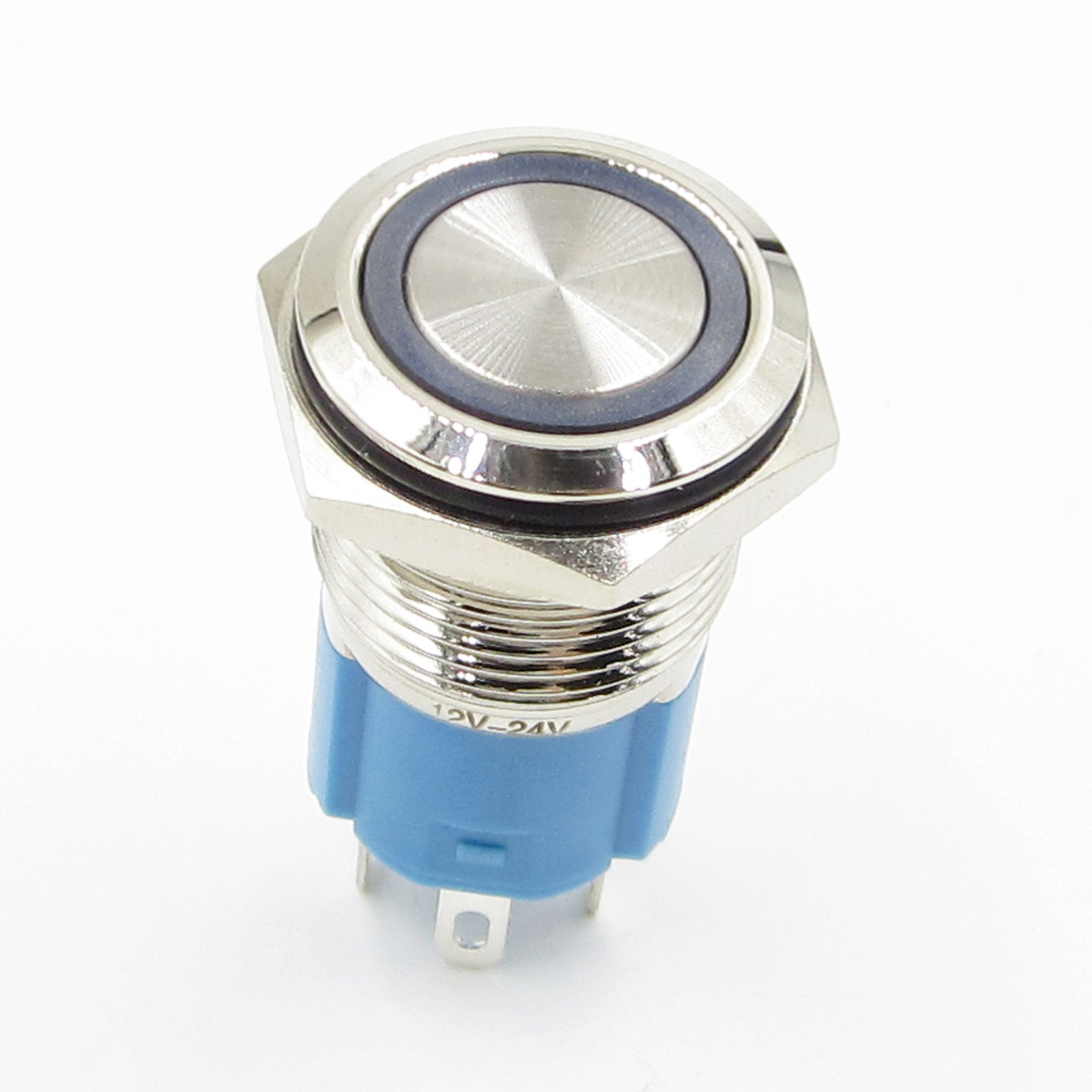 12V 16mm LED Angel Eye Push-buttons Metal DIY auto Push Power Button
