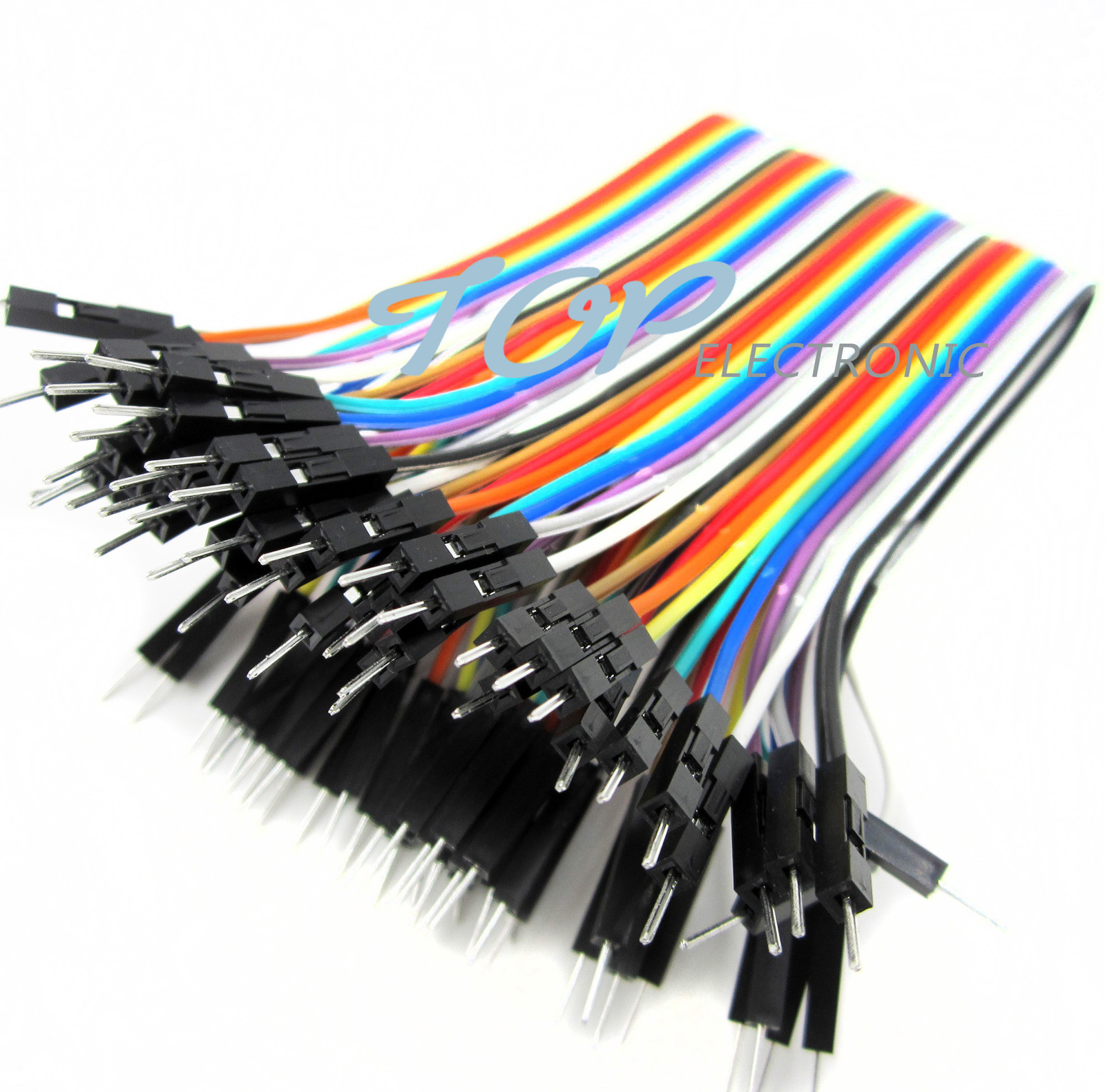 2 x 40PCS Dupont wire jumper cables 20cm 2.54MM male to male 1P-1P For Arduino