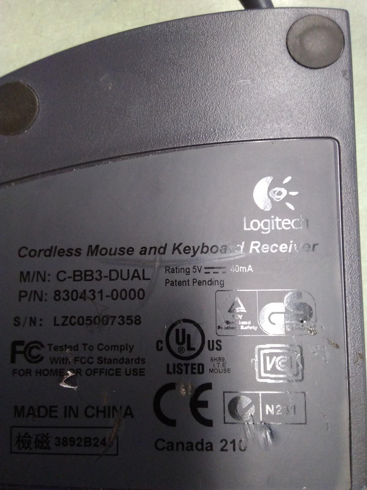 Logitech Cordless Mouse And Keyboard Receiver C-BB3-DUAL