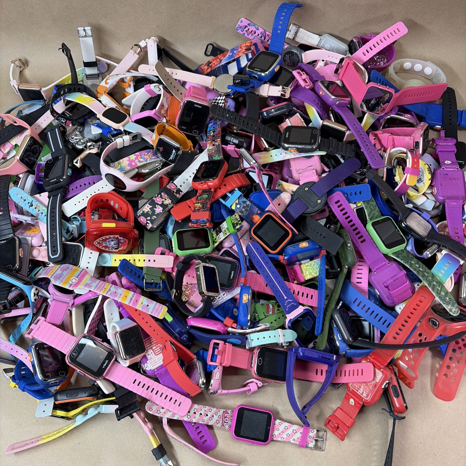 Lot of 200 Kids Smart Watches Assorted Lot vTech, Accutime, iTech, UNTESTED