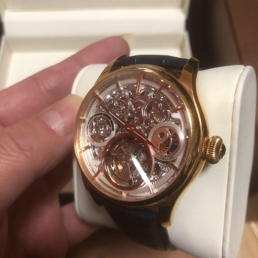Memorigin Navigator Tourbillon Manual Wind Skeleton Rose Gold Moonphase PR Boxed
