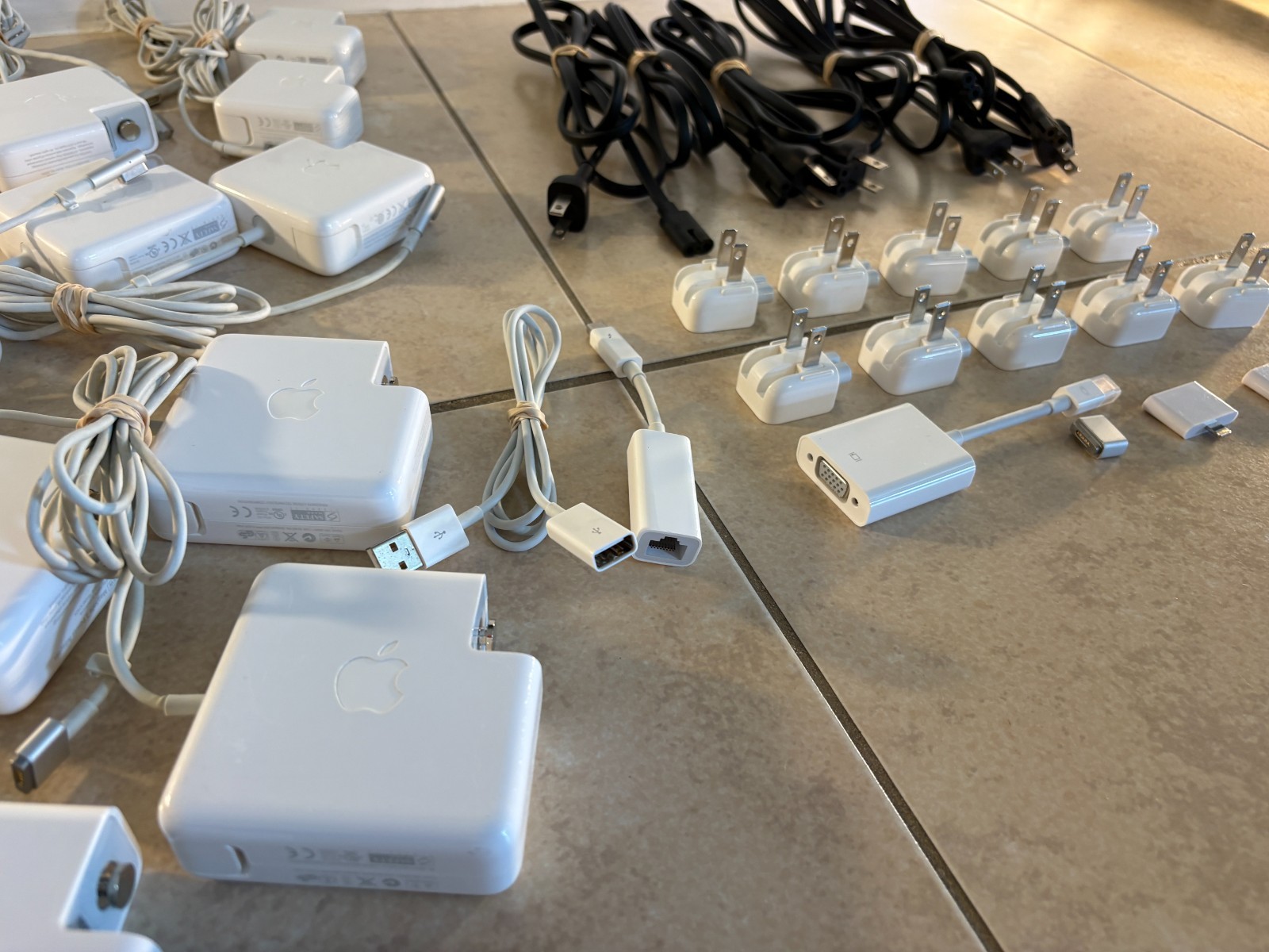 Lot of (49) Genuine Apple Adapters Cables & Accessories Mixed Bundle Converters