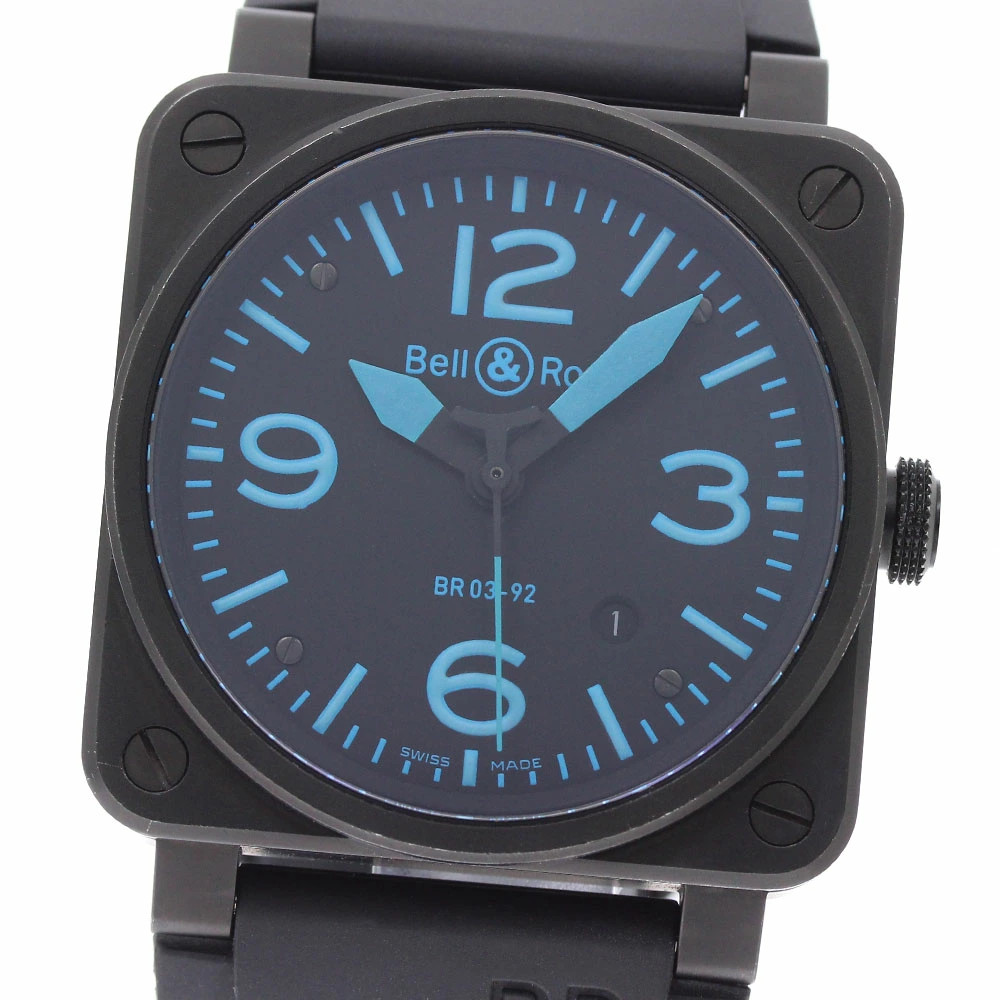 Bell & Ross Watch BR03-92BLUE BR03-92 Blue Date Automatic Men’s Rare w/Warranty